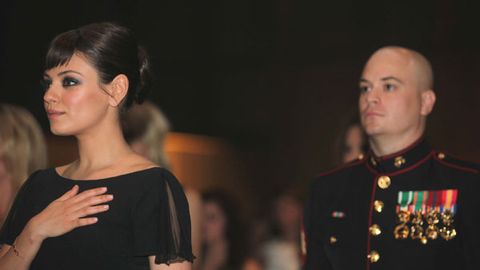 Mila Kunis made it to the Marine Corps ball