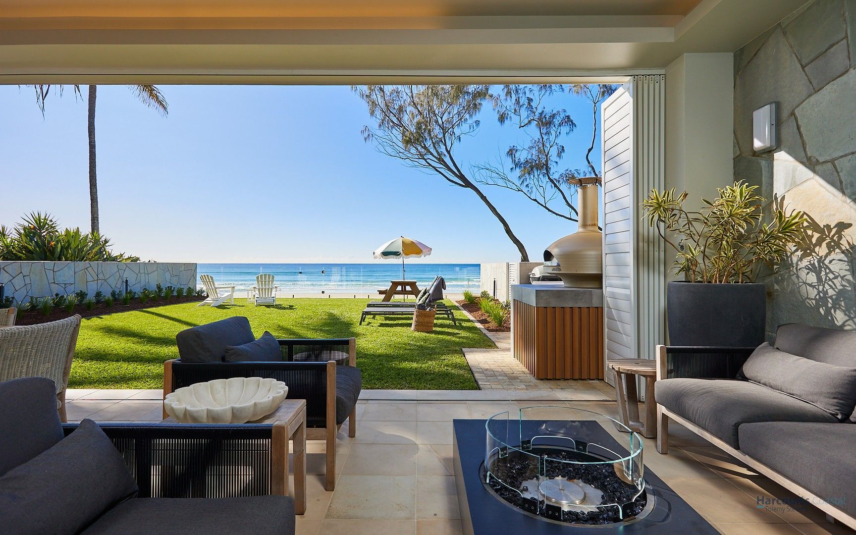 Nothing between this living room and the beach at rare Gold Coast listing