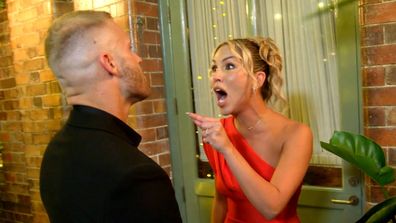 MAFS 2024 Sara and Tim argue in the Reunion Dinner Party sneak peek.