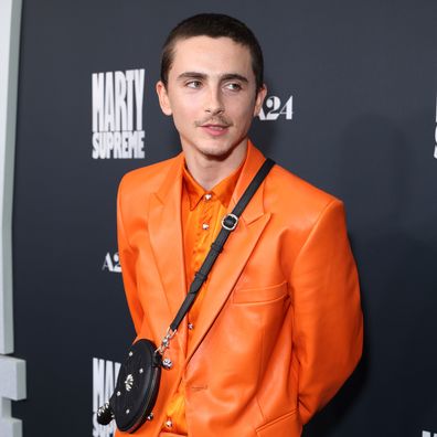 BEVERLY HILLS, CALIFORNIA - DECEMBER 08: Timothée Chalamet attends the Los Angeles premiere of A24's "Marty Supreme" at Samuel Goldwyn Theater on December 08, 2025 in Beverly Hills, California.  (Photo by JC Olivera/GA/The Hollywood Reporter via Getty Images)