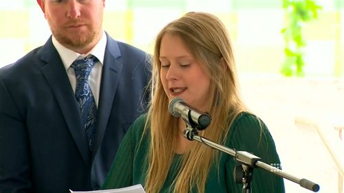 Her sister Emily delivered an emotional eulogy.