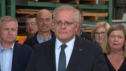 Prime Minister Scott Morrison speaking in Tasmania.