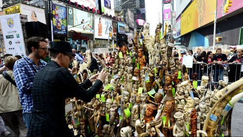 Collection of illegal ivory destroyed in New York