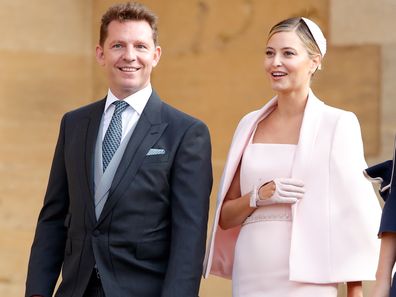 Nick Candy and Holly Valance attend the wedding of Princess Eugenie of York and Jack Brooksbank in 2018