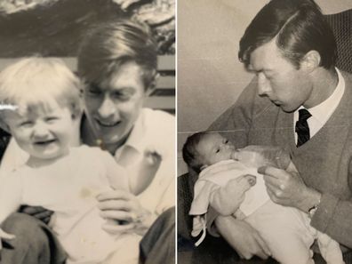 Peter Overton childhood photos with his father.