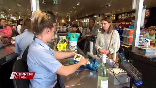 A checkout in an Aldi store