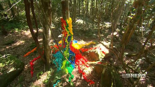 The artworks stretches across two kilometres of track. (9NEWS)