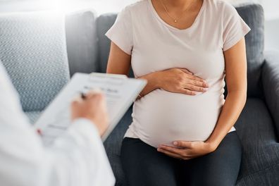 Woman at doctor