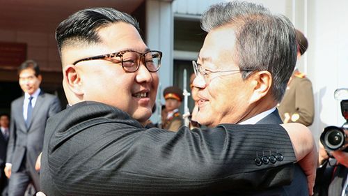 Kim Jong-un met with South Korean President Moon Jae-in April.