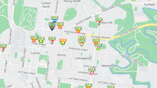 Costo della 98 senza piombo a Melbourne