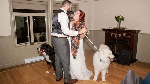 The dogs joined the couple for their first dance. (Stephanie Steiner Photography)