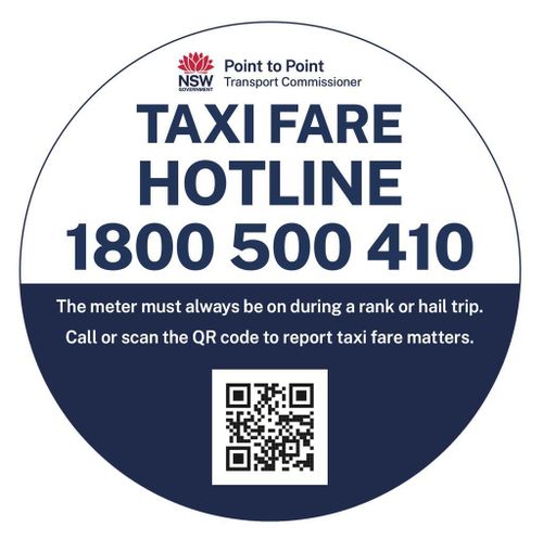 A new sticker will be displayed in taxis across NSW to allow people to dob in dodgy drivers.