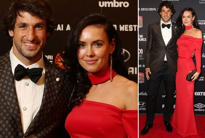 <b>Brisbane Roar playmaker Thomas Broich created A-League history on Australian football's major awards night, becoming the first player to win a second Johnny Warren Medal as the competition's player of the year.</b><br/><br/>Broich, who also won the players' player award for the 2011/12 season, had another impressive campaign for Brisbane with his exceptional footwork and vision playing a key role in Roar winning the Premiers' Plate and reaching a third grand final in four years.<br/><br/>The wives and girlfriends of the A-League's best players also competed for headlines, making a big statement on the red carpet. (Getty Images)
