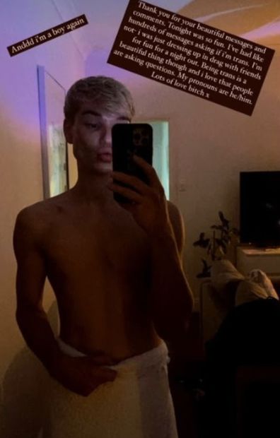 Jack Vidgen, addresses, gender identity, Instagram post, drag outfit