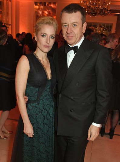 Gillian Anderson, Peter Morgan, BFI Chairman's Dinner, Claridge's Hotel on February 21, 2017 in London, England.