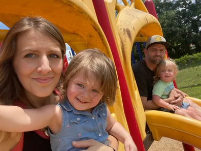 Sadie Myers and Don Starr with their twins. 