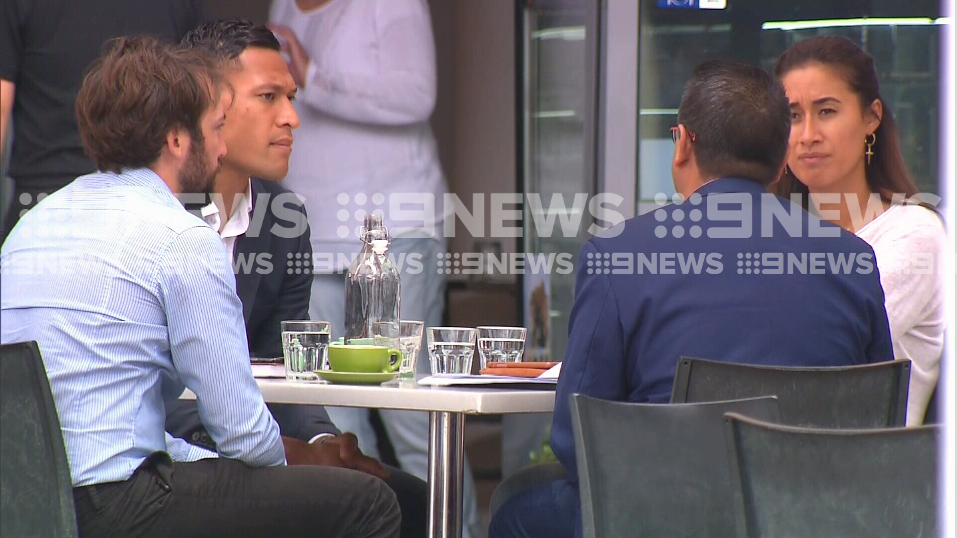Exclusive: Israel Folau filmed in Sydney cafe after being sacked by Rugby Australia