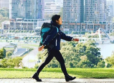 The Sydney woman during her epic 3000 kilometre walk from Melbourne to Perth.