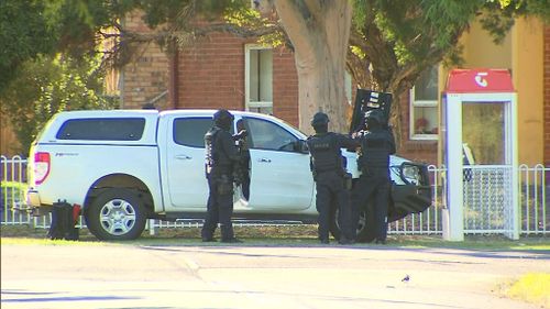 Heavily armed police arrested a 25-year-old man today in Heidelberg in Melbourne's northeast following a standoff (Supplied).