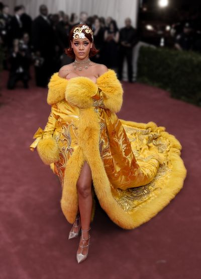 Rihanna in a custom-made gown by&nbsp;Chinese couturier Guo&nbsp;Pei at the 2015 Met Gala- China: Through the Looking Glass