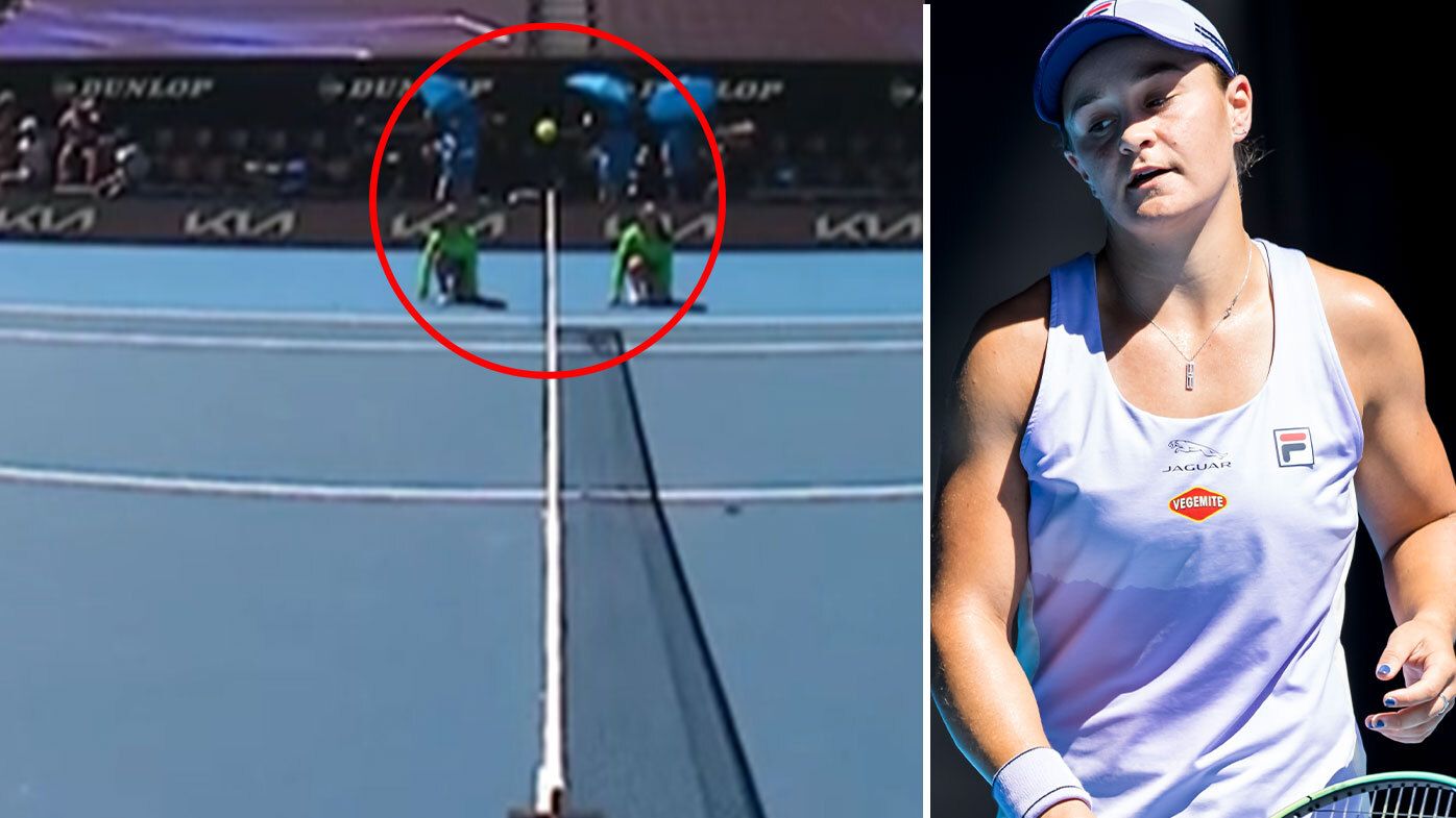 Ash Barty has a look of resignation on her face in her Australian Open quarter-final as this moment killed her hopes.