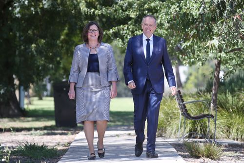 Labor leader Bill Shorten announces Ged Kearney as the Labor candidate to contest the Batman by-election at a press conference in Preston, Friday, February 2, 2018. A by-election for Batman has been called following the resignation of Labor MP David Feeney over his citizenship status yesterday. (AAP Image/David Crosling)