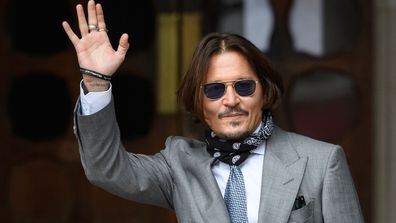 Actor Johnny Depp arrives at the Royal Courts of Justice, Strand on July 16, 2020 in London, England