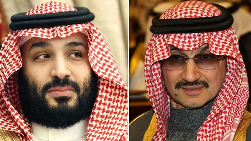 Prince Alwaleed bin Talal (right) and Crown Prince Mohammed bin Salman.