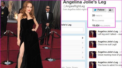 Angelina Jolie’s right leg has over 20,000 followers on Twitter