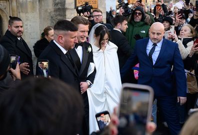 Guests arrive for the Wedding of Holly Ramsay and Adam Peaty at Bath Abbey on 27th December 2025 in Bath, Somerset, UK.