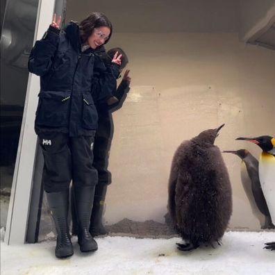Olivia Rodrigo meets pesto the penguin