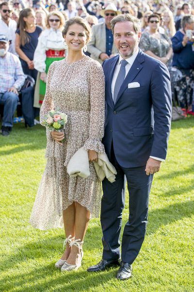 Princess Madeleine of Sweden and her husband Chris O'neill at the Victoria Day celebration in Borgholm, Sweden, July, 2017