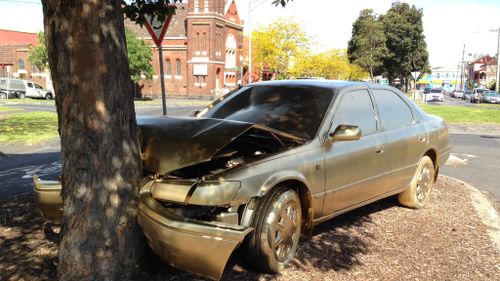 Dumped car on inner-Melbourne street given hipster makeover