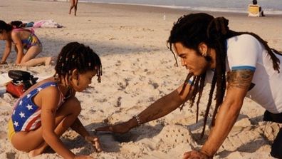 Lenny Kravitz shares a cute flashback photo with daughter Zoë Kravitz.