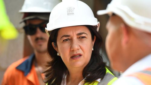 Queensland Premier Annastacia Palaszczuk visited a construction site in Cairns on Monday morning (Image: AAP)