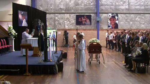 “We gather to celebrate his 26 years of life” – Father Michael Alcock (Nine News)