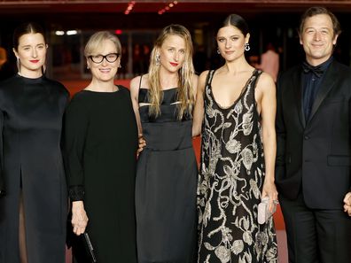 LOS ANGELES, CALIFORNIA - DECEMBER 03: (L-R) Mark Ronson, Grace Gummer, Mamie Gummer, Meryl Streep, Louisa Jacobson, Henry Wolfe and Tamryn Storm Hawker attend the 3rd Annual Academy Museum Gala at Academy Museum of Motion Pictures on December 03, 2023 in Los Angeles, California. (Photo by Frazer Harrison/Getty Images)