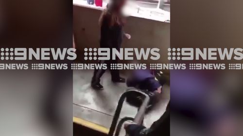 The girl is pushed, punched and repeatedly kicked. Source: 9News