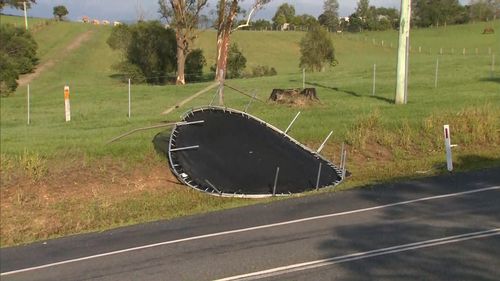 Outdoor furniture was blown away in the storms. (9NEWS)