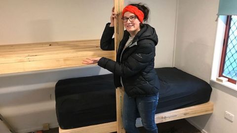 Charlotte Sapwell building tiny house