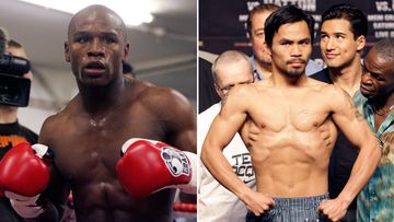 Undefeated Floyd Mayweather and Filipino champ Manny Pacquiao will meet in Las Vegas in May. (AAP)