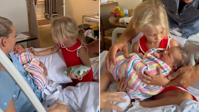 Tim Robards shares moment daughters Ruby and Elle met