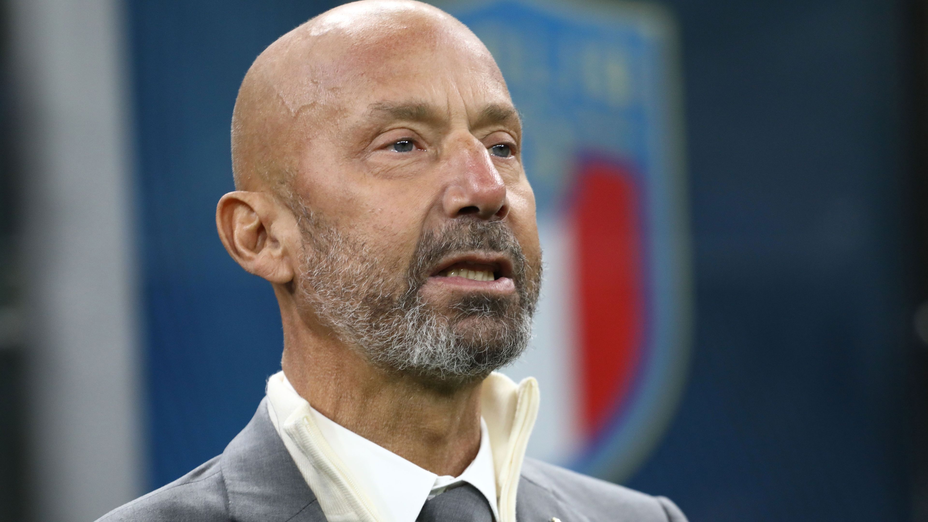 MILAN, ITALY - SEPTEMBER 23: Gianluca Vialli of Italy looks on before the UEFA Nations League League A Group 3 match between Italy and England at San Siro on September 23, 2022 in Milan, Italy. (Photo by Marco Luzzani/Getty Images)