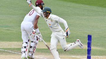 Alex Carey of Australia catches Roston Chase of the West Indies at Adelaide Oval. (Photo by Mark Brake - CA/Cricket Australia via Getty Images)
