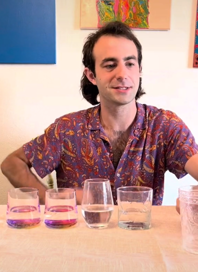 Man who only ever drinks water is making viral TikToks of himself trying other beverages for the first time