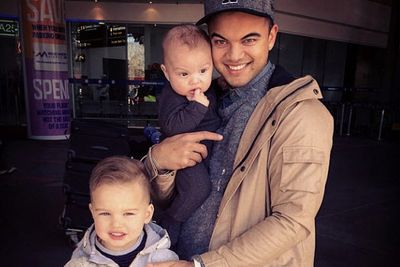 @julessebastian: Happy Father's Day to this daddy. We love you! <3 @guysebastian<br/><br/>Guy Sebastian's wife Jules posted this gorgeous shot of singer Guy with two-year-old Hudson and five-month-old Archie.