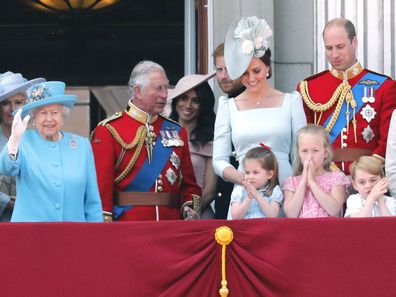 British royal family members at Trooping the Colour 2018