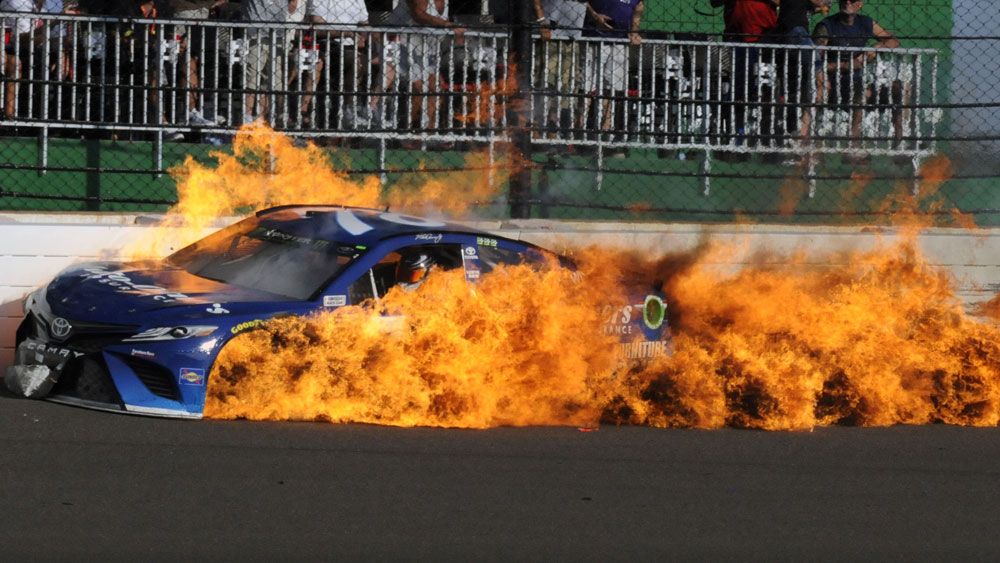 NASCAR driver Martin Truex Jr saved from fire by his own car