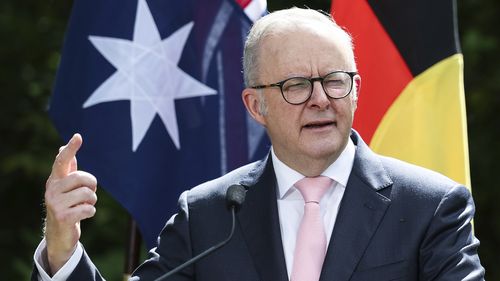 Prime Minister Anthony Albanese speaks at the 2026 Australian of the Year awards morning tea at The Lodge in Canberra on Sunday 25 January 2026.