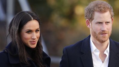 Harry and Meghan arrive at Nottingham Academy in Nottingham, England , Friday, Dec. 1, 2017. 